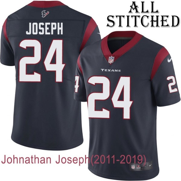 Navy Home Embroidered Johnathan Joseph Jersey Houston Texans #24 Stitched Jerseys