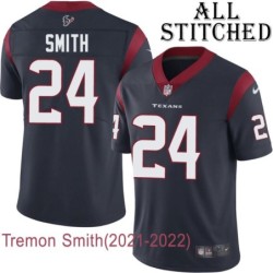 Navy Home Embroidered Tremon Smith Jersey Houston Texans #24 Stitched Jerseys