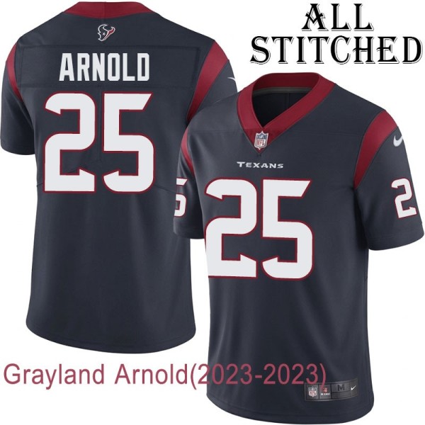 Navy Home Embroidered Grayland Arnold Jersey Houston Texans #25 Stitched Jerseys