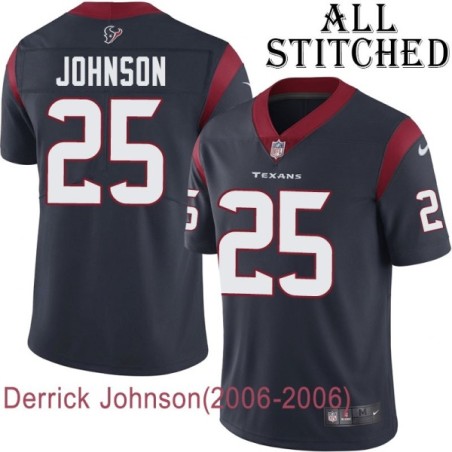 Navy Home Embroidered Derrick Johnson Jersey Houston Texans #25 Stitched Jerseys