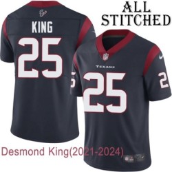 Navy Home Embroidered Desmond King Jersey Houston Texans #25 Stitched Jerseys