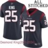 Navy Home Embroidered Desmond King Jersey Houston Texans #25 Stitched Jerseys
