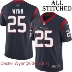 Navy Home Embroidered Dexter Wynn Jersey Houston Texans #25 Stitched Jerseys