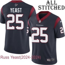 Navy Home Embroidered Russ Yeast Jersey Houston Texans #25 Stitched Jerseys