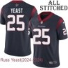 Navy Home Embroidered Russ Yeast Jersey Houston Texans #25 Stitched Jerseys
