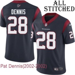 Navy Home Embroidered Pat Dennis Jersey Houston Texans #28 Stitched Jerseys