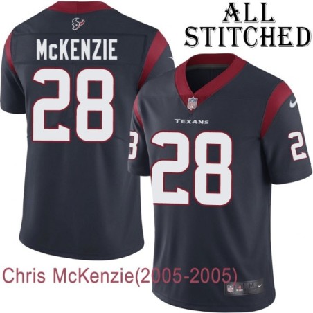 Navy Home Embroidered Chris McKenzie Jersey Houston Texans #28 Stitched Jerseys