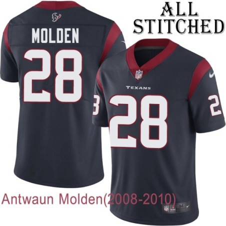 Navy Home Embroidered Antwaun Molden Jersey Houston Texans #28 Stitched Jerseys