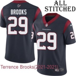 Navy Home Embroidered Terrence Brooks Jersey Houston Texans #29 Stitched Jerseys