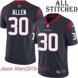 Navy Home Embroidered Jason Allen Jersey Houston Texans #30 Stitched Jerseys