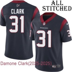 Navy Home Embroidered Damone Clark Jersey Houston Texans #31 Stitched Jerseys