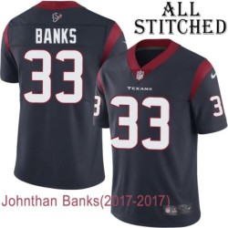 Navy Home Embroidered Johnthan Banks Jersey Houston Texans #33 Stitched Jerseys