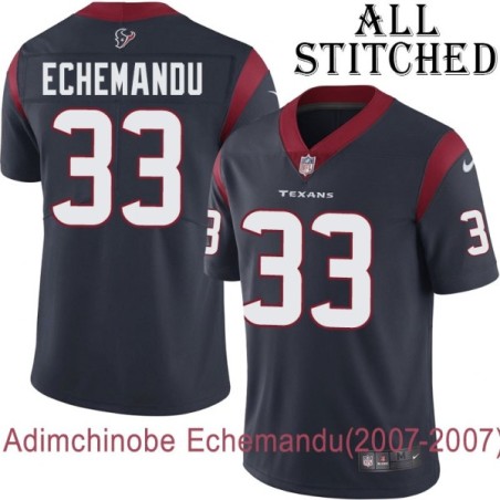 Navy Home Embroidered Adimchinobe Echemandu Jersey Houston Texans #33 Stitched Jerseys