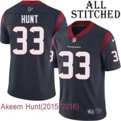 Navy Home Embroidered Akeem Hunt Jersey Houston Texans #33 Stitched Jerseys