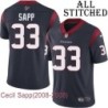 Navy Home Embroidered Cecil Sapp Jersey Houston Texans #33 Stitched Jerseys