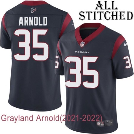 Navy Home Embroidered Grayland Arnold Jersey Houston Texans #35 Stitched Jerseys