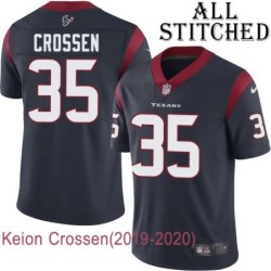 Navy Home Embroidered Keion Crossen Jersey Houston Texans #35 Stitched Jerseys