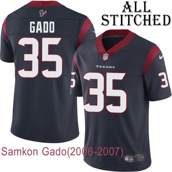 Navy Home Embroidered Samkon Gado Jersey Houston Texans #35 Stitched Jerseys