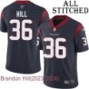 Navy Home Embroidered Brandon Hill Jersey Houston Texans #36 Stitched Jerseys