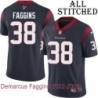 Navy Home Embroidered Demarcus Faggins Jersey Houston Texans #38 Stitched Jerseys