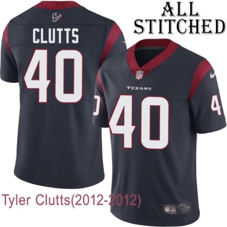 Navy Home Embroidered Tyler Clutts Jersey Houston Texans #40 Stitched Jerseys