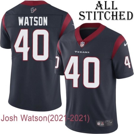 Navy Home Embroidered Josh Watson Jersey Houston Texans #40 Stitched Jerseys