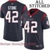 Navy Home Embroidered Michael Stone Jersey Houston Texans #42 Stitched Jerseys