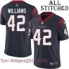 Navy Home Embroidered Torri Williams Jersey Houston Texans #42 Stitched Jerseys