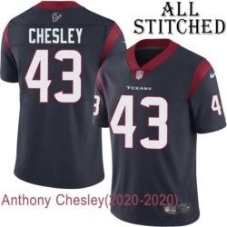 Navy Home Embroidered Anthony Chesley Jersey Houston Texans #43 Stitched Jerseys