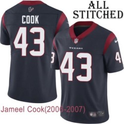 Navy Home Embroidered Jameel Cook Jersey Houston Texans #43 Stitched Jerseys