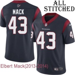 Navy Home Embroidered Elbert Mack Jersey Houston Texans #43 Stitched Jerseys