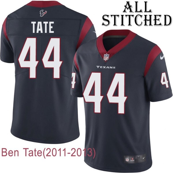 Navy Home Embroidered Ben Tate Jersey Houston Texans #44 Stitched Jerseys