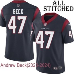 Navy Home Embroidered Andrew Beck Jersey Houston Texans #47 Stitched Jerseys