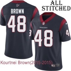 Navy Home Embroidered Kourtnei Brown Jersey Houston Texans #48 Stitched Jerseys
