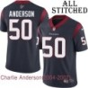 Navy Home Embroidered Charlie Anderson Jersey Houston Texans #50 Stitched Jerseys