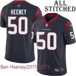 Navy Home Embroidered Ben Heeney Jersey Houston Texans #50 Stitched Jerseys