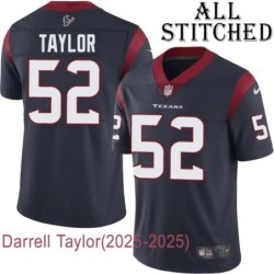 Navy Home Embroidered Darrell Taylor Jersey Houston Texans #52 Stitched Jerseys