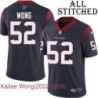 Navy Home Embroidered Kailee Wong Jersey Houston Texans #52 Stitched Jerseys