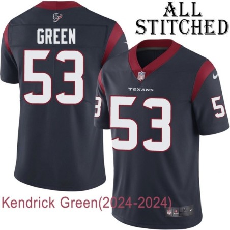 Navy Home Embroidered Kendrick Green Jersey Houston Texans #53 Stitched Jerseys
