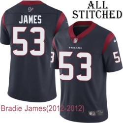 Navy Home Embroidered Bradie James Jersey Houston Texans #53 Stitched Jerseys