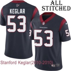 Navy Home Embroidered Stanford Keglar Jersey Houston Texans #53 Stitched Jerseys