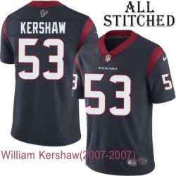 Navy Home Embroidered William Kershaw Jersey Houston Texans #53 Stitched Jerseys