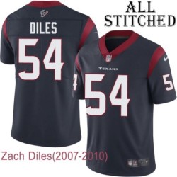 Navy Home Embroidered Zach Diles Jersey Houston Texans #54 Stitched Jerseys