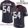 Navy Home Embroidered Willie Jefferson Jersey Houston Texans #54 Stitched Jerseys