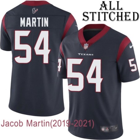 Navy Home Embroidered Jacob Martin Jersey Houston Texans #54 Stitched Jerseys