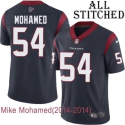 Navy Home Embroidered Mike Mohamed Jersey Houston Texans #54 Stitched Jerseys