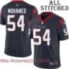 Navy Home Embroidered Mike Mohamed Jersey Houston Texans #54 Stitched Jerseys