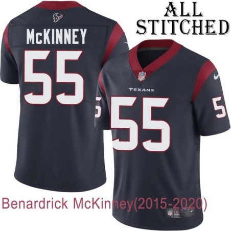 Navy Home Embroidered Benardrick McKinney Jersey Houston Texans #55 Stitched Jerseys