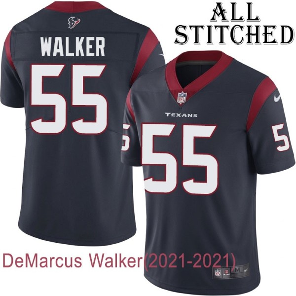 Navy Home Embroidered DeMarcus Walker Jersey Houston Texans #55 Stitched Jerseys