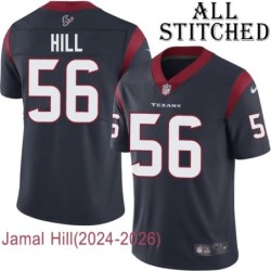 Navy Home Embroidered Jamal Hill Jersey Houston Texans #56 Stitched Jerseys